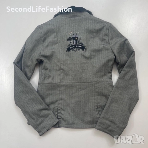 Дамско сако Anatopik двулицево винтидж стил размер M, кадифено, памучно, снимка 7 - Сака - 52262535