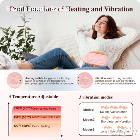Нов колан Отоплителен пояс за корем облекчаване на менструални болки, снимка 2 - Други - 52629794