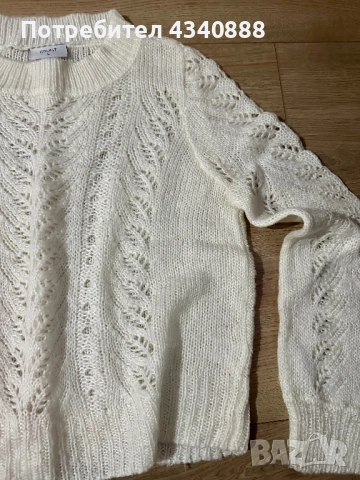 Бял пуловер , снимка 5 - Блузи с дълъг ръкав и пуловери - 51933445