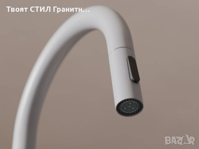 Сив смесител за кухня с изтегляща глава, 2 режима на струя - 9010, снимка 11 - Смесители - 53734332