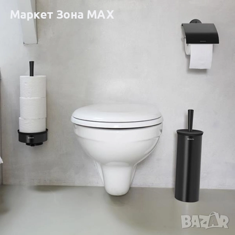 Държач за тоалетна хартия Brabantia ReNew Matt Black или Platinum, снимка 2 - Други стоки за дома - 52964638