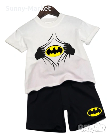 БАТМАН Детски екип комплект тениска + къси гащи + цифра за години, снимка 8 - Детски комплекти - 53757470