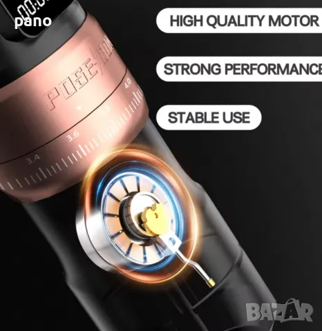 Нова тату машинка POSEIDON(2батерии), снимка 4 - Друго оборудване - 50223669