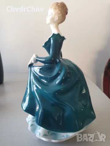 Голяма стара английска порцеланова фигура Royal Doulton Janine/1970 статуетка 21см, снимка 2 - Колекции - 46958382