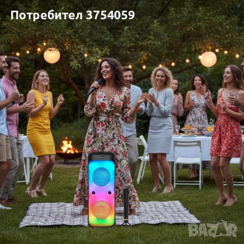 Караоке тонколона – 40W, Bluetooth, с микрофон и дистанционно управление, снимка 3 - Тонколони - 53124663