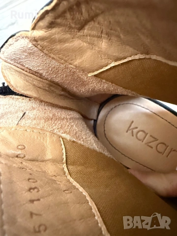  Чисто нови Черни боти до глезена Kazar с отворен пръст за жени Megan ! 39 н, снимка 9 - Дамски боти - 53660296