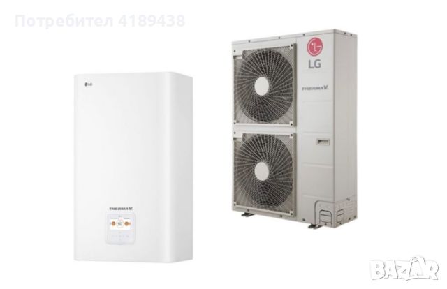 Термопомпа въздух-вода  LG Therma V HN1636M.NK5/HU163MA.U33, Сплит, 16 kW, отопление, охлаждане, снимка 1 - Климатици - 46806827