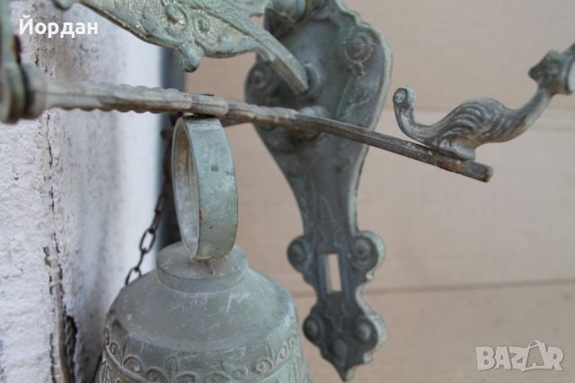 Масивна месингова камбанка за врата, снимка 7 - Антикварни и старинни предмети - 46399177