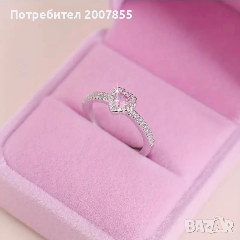 Сребърни дамски пръстен сърце регулируеми, снимка 7 - Пръстени - 53790636