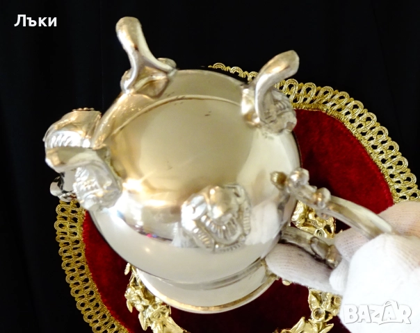 Викторианска посребрена кана за кафе,ракия. , снимка 6 - Антикварни и старинни предмети - 52504403