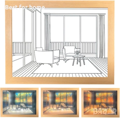 Светеща фоторамка | Декорация със светлинна картина | Светлинно и сенчесто изкуство , снимка 6 - Картини - 53524594