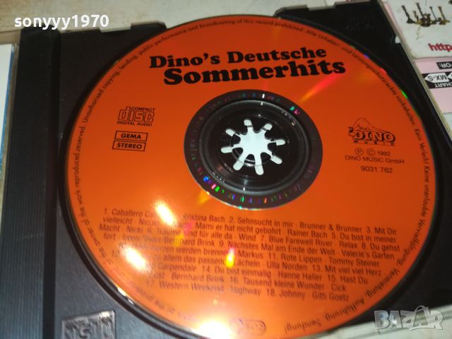 DINO S DEUTSCHE SOMMER HITS-CD 1807241106, снимка 2 - CD дискове - 46618571