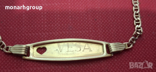 Златна гривна , снимка 2 - Гривни - 53778776