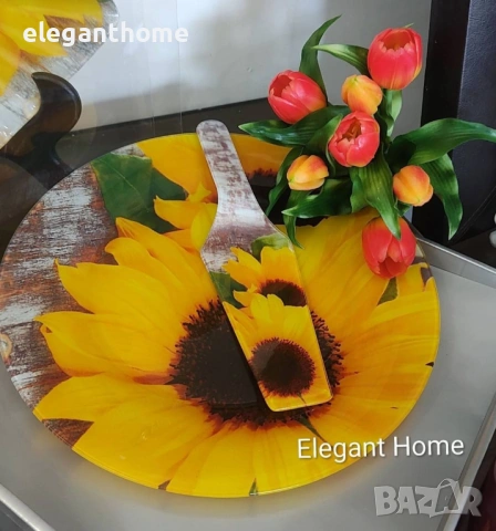 Стъклена чиния 30,5 см и шпатула