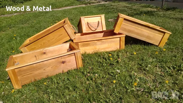 дървени кашпи, снимка 4 - Саксии и кашпи - 50281054