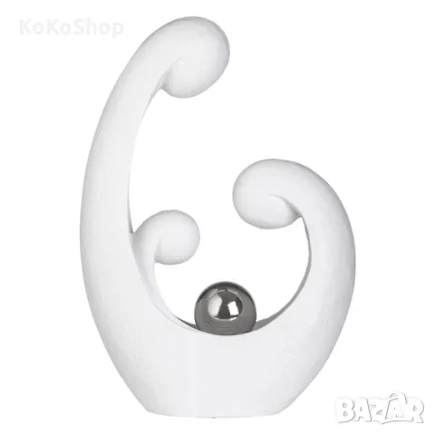 Бяла керамична декорация-32x14x50 см./бяла декорация/, снимка 3 - Декорация за дома - 49859973