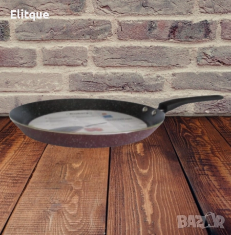 Тиган за палачинки Rosberg R51322G24, 24см., Мраморно покр., Индукция, Бордо меланж, снимка 2 - Съдове за готвене - 52889051