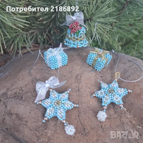 Коледни играчки от мъниста , снимка 5 - Декорация за дома - 47877499