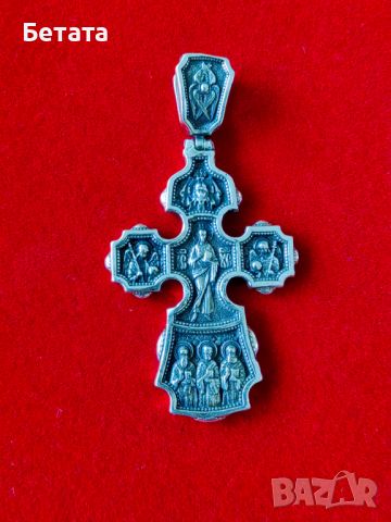 Голям сребърен кръст, православен кръст, кръст от сребро, сребро 925