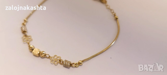 Нова-Златна гривна-3,65гр/14кр, снимка 2 - Гривни - 53370562