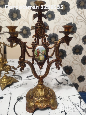 Месингови свещници , снимка 2 - Антикварни и старинни предмети - 53392193