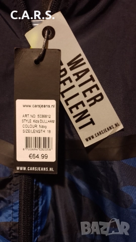 НОВО Яке Cars Jeans "DULLHAM" Water Repellent Navy, снимка 6 - Детски якета и елеци - 52813349