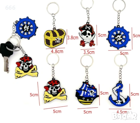 Комплект от 18 броя силиконови пиратски ключодържатели, снимка 3 - Други - 53940456