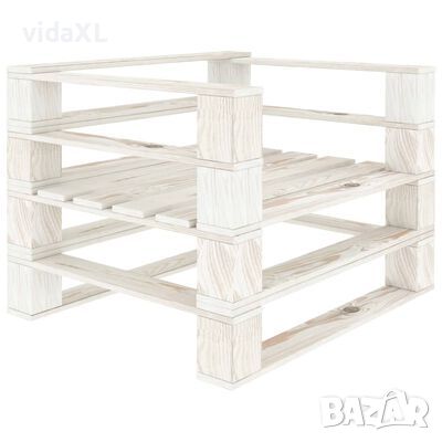 vidaXL Градинско кресло от палети, дърво, бяло（SKU:49332, снимка 1 - Други - 46171908