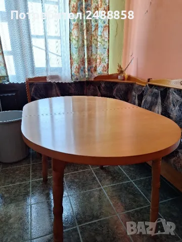 Дървена маса и столове, снимка 1