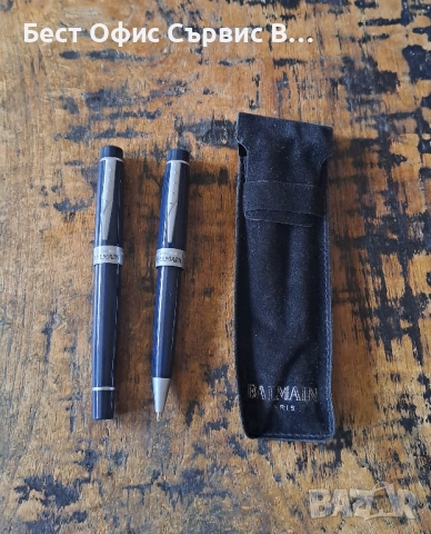 писалка и химикалка Balmain Paris Балмейн Париж комплект в калъф, снимка 3 - Ученически пособия, канцеларски материали - 52167682