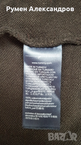 Памучен суичър Tommy Hilfiger в черно с качулка размер М, снимка 9 - Суичъри - 52448036