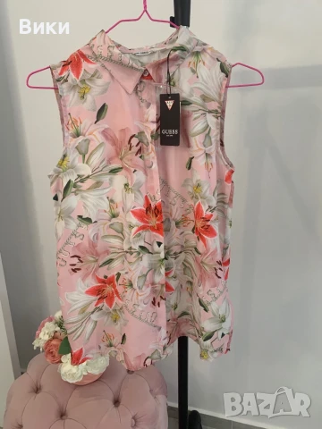 Риза Guess нова с етикет за 16г, но е подходяща и за XS и S