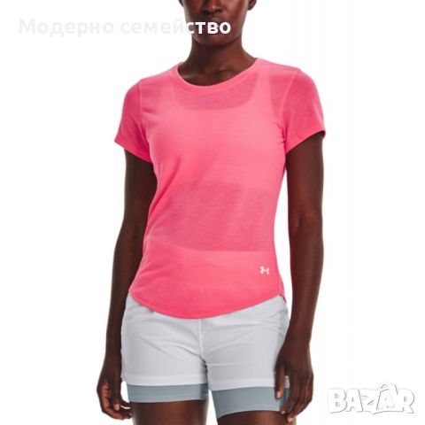 Спортна дамска тениска under armour streaker run tee pink, снимка 1 - Тениски - 46663947