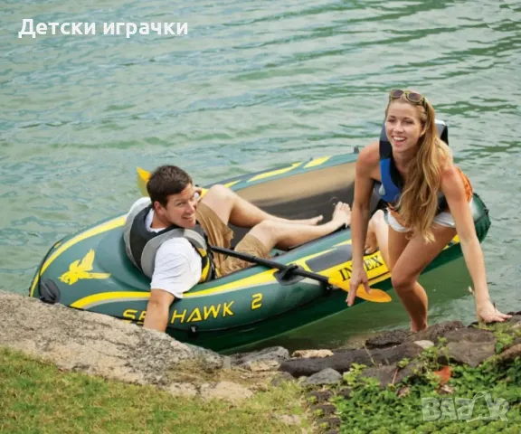Надуваема лодка Seahawk 2 Intex, за 2 лица, 236×114 см, PVC, зелена, снимка 8 - Водни спортове - 49981837
