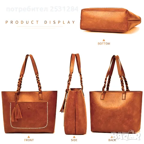 Нова дамска черна чанта ! Нова дамска кафява , цвят камел чанта!, снимка 10 - Чанти - 49810407