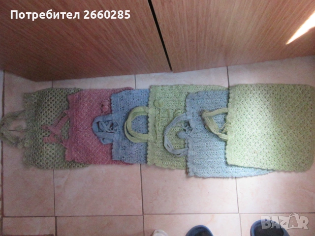 6 бр.РЪЧНО ПЛЕТЕНИ ЧАНТИ ОТ СИЗАЛ - ОТ СОЦА