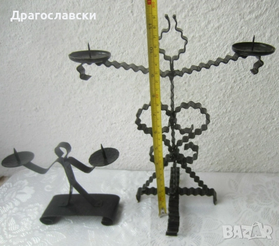 Различни свещници: свещник за 3 свещи с елени, човек, елха, елен, за стена, снимка 2 - Други - 28875988