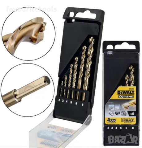 Комплект свредла за метал DeWALT DT4956, HSS-Co, 2 – 8mm, 6 бр.