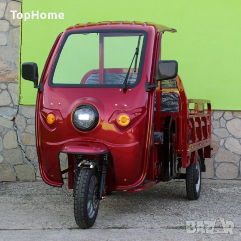 Електрическа Селскостопанска Триколка с Покрив 2000W ЧЕРВЕНА, снимка 3 - Мотоциклети и мототехника - 54120107