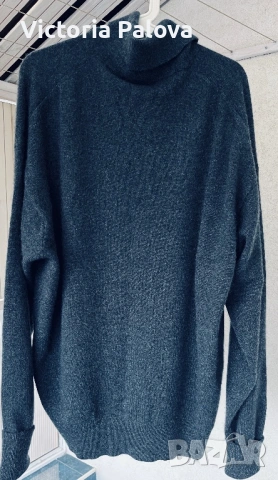 Луксозен тьмносив мъжки пуловер Jones Armstrong от 100% чист кашмир - размер XXXL, снимка 2 - Пуловери - 53777317