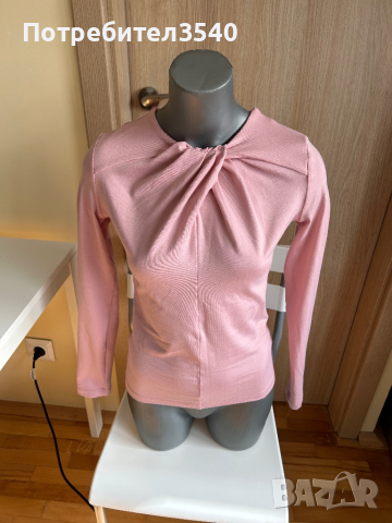 Дамска розова блуза с дълъг ръкав, снимка 1 - Блузи с дълъг ръкав и пуловери - 45057478