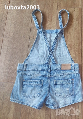 Нов дамски къс дънков гащеризон S размер, снимка 2 - Гащеризони - 49386459