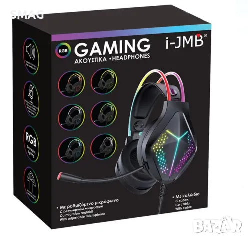 Слушалки за игри с регулируем микрофон и RGB светлина S_1228266, снимка 4 - Слушалки и портативни колонки - 48656002