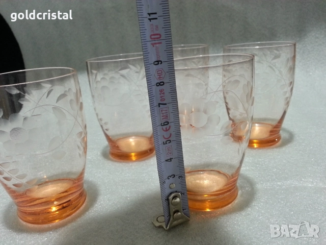 ретро стъклени чаши цветно стъкло , снимка 2 - Антикварни и старинни предмети - 51628940