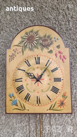 Стенен часовник с тежести - Schatz - Made in Germany -1970"г, снимка 2 - Антикварни и старинни предмети - 54135317