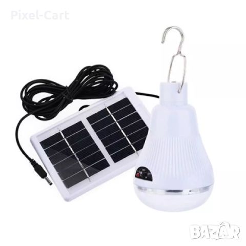 0041 Соларна лампа с акумулатор и соларен панел Solar Led Light, снимка 2 - Соларни лампи - 46387658