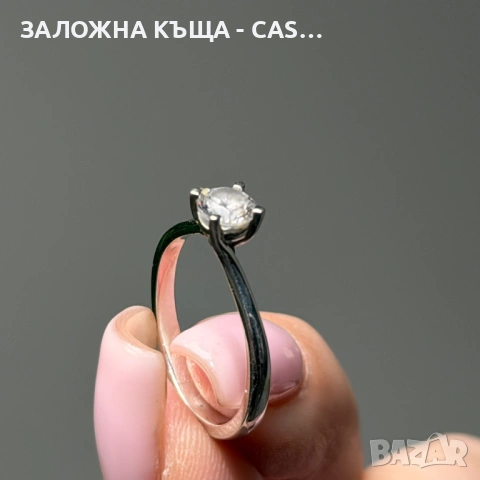 Пръстен 14к Бяло Злато С Камък | Gold | Bqlo Zlato, снимка 2 - Пръстени - 53704507