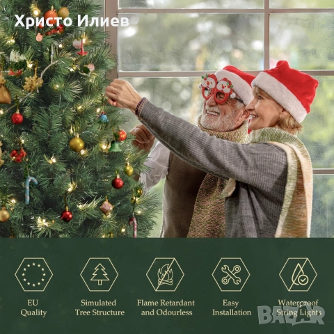 Коледна елха 210см с вградени лед лампички Голяма НОВА, снимка 8 - Декорация за дома - 50164762