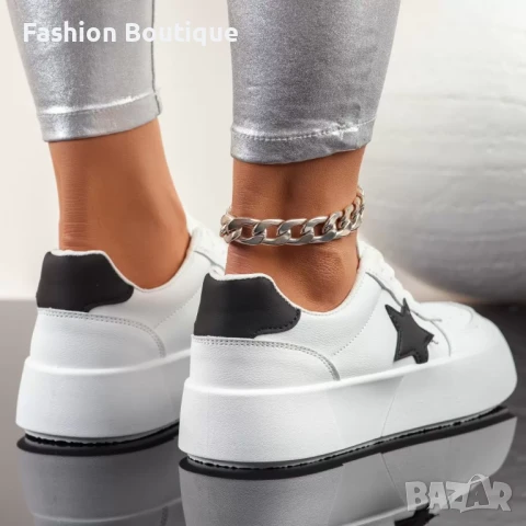 Олекотени дамски маратонки с мека еко кожа, снимка 5 - Маратонки - 51245898