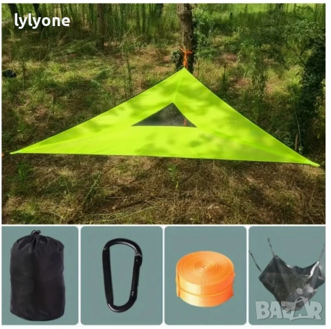 ГИГАНТСКИ Триточков ХАМАК Триъгълна люлка за 3 души *280см * Три точки, снимка 5 - Къмпинг мебели - 53873023